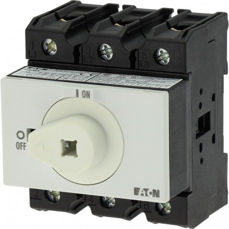P3-63/M4/SVB 172784 Y7-172784 EATON ELECTRIC Interruptor General 3 polos 63 A Montaje fondo panel Maneta Roj..