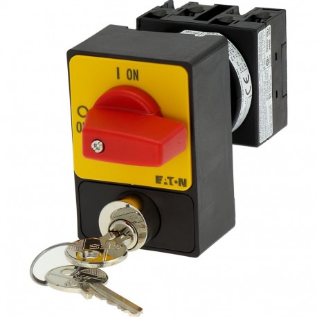 T0-2-1/E/SVA(S)-RT 228291 Y7-228291 EATON ELECTRIC Panikschalter, 3-polig, 20 A, Zylinderschloss-Sperre SVA,..