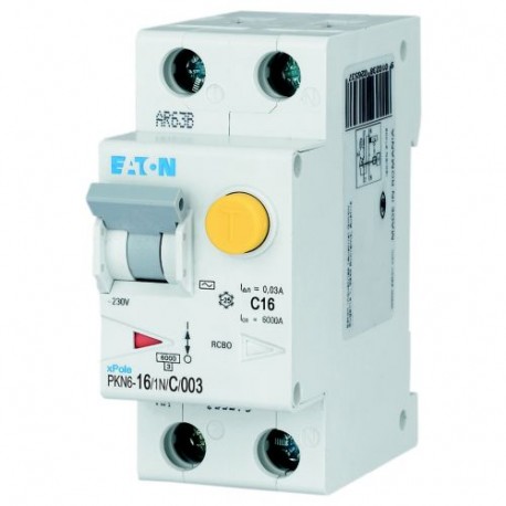 PKN6-16/1N/C/003-MW 236640 Y7-236640 EATON ELECTRIC FI/LS 16A 30mA curva caratteristica LS: C 1p+N curva car..