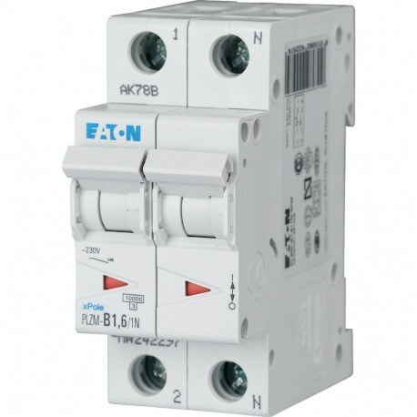 PLZM-B1,6/1N-MW 242297 EATON ELECTRIC Miniature circuit breaker (MCB), 1, 6 A, 1pole+N, type B characteristic