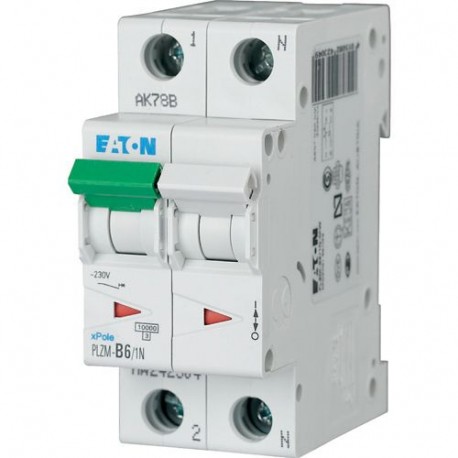 PLZM-B6/1N-MW 242304 EATON ELECTRIC Over current switch, 6A, 1pole+N, type B characteristic