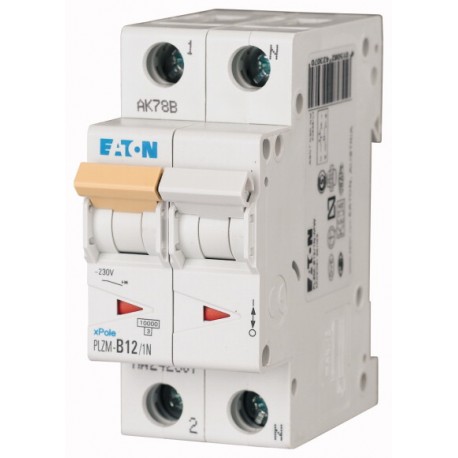 PLZM-B12/1N-MW 242307 EATON ELECTRIC Over current switch, 12A, 1pole+N, type B characteristic
