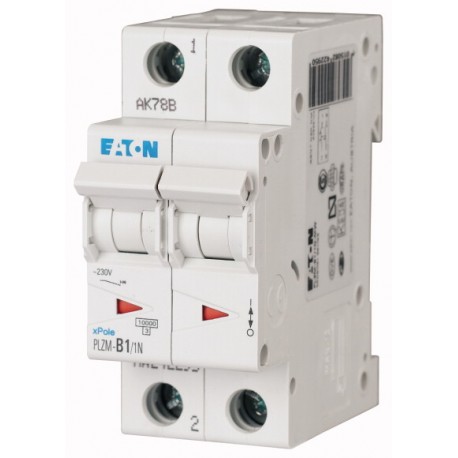PLZM-C1/1N-MW 242321 EATON ELECTRIC Miniature circuit breaker (MCB), 1A, 1pole+N, type C characteristic