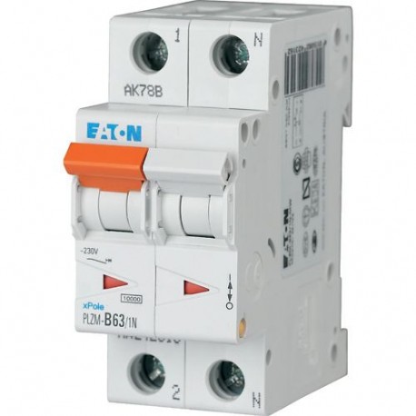 PLZM-C63/1N-MW 242342 EATON ELECTRIC Over current switch, 63A, 1pole+N, type C characteristic