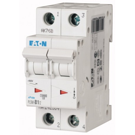 PLSM-C0,75/2-MW 242388 EATON ELECTRIC Over current switch, 0, 75 A, 2 p, type C characteristic