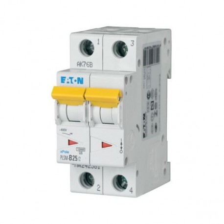 PLSM-C25/2-MW 242407 Y7-242407 EATON ELECTRIC Interruttore protettore, 25A, 2p, curva caratteristica C