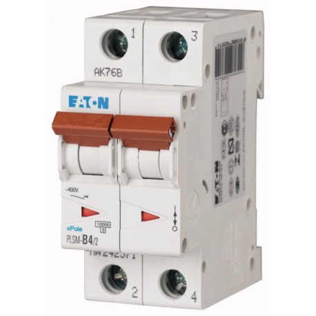 PLSM-D4/2-MW 242420 EATON ELECTRIC Interruttore protettore, 4A, 2p, curva caratteristica D