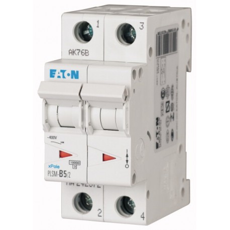 PLSM-D5/2-MW 242421 EATON ELECTRIC Miniature circuit breaker (MCB), 5A, 2 p, type D characteristic