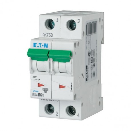 PLSM-D6/2-MW 242422 Y7-242422 EATON ELECTRIC Disjoncteur modulaire, 6A, 2p, courbe D
