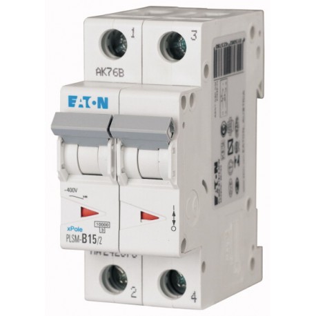 PLSM-D15/2-MW 242427 EATON ELECTRIC Miniature circuit breaker (MCB), 15A, 2 p, type D characteristic