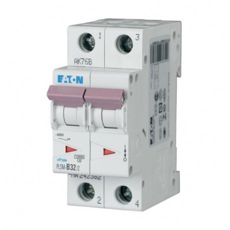 PLSM-D32/2-MW 242431 Y7-242431 EATON ELECTRIC Disjoncteur modulaire, 32A, 2p, courbe D