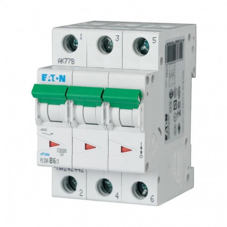 PLSM-B6/3-MW 242442 Y7-242442 EATON ELECTRIC Disjoncteur modulaire, 6A, 3p, courbe B