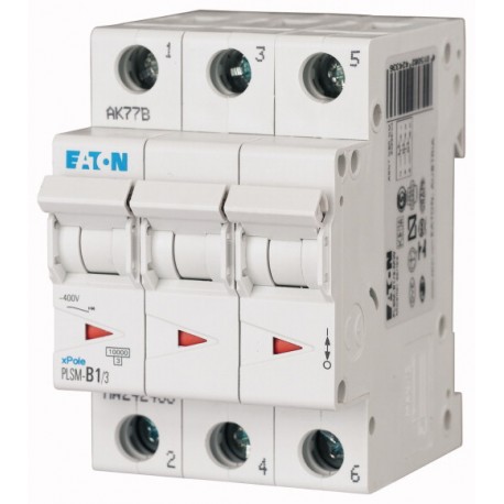 PLSM-C0,16/3-MW 242455 EATON ELECTRIC Over current switch, 0, 16 A, 3 p, type C characteristic