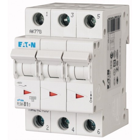 PLSM-C0,75/3-MW 242457 EATON ELECTRIC Over current switch, 0, 75 A, 3 p, type C characteristic