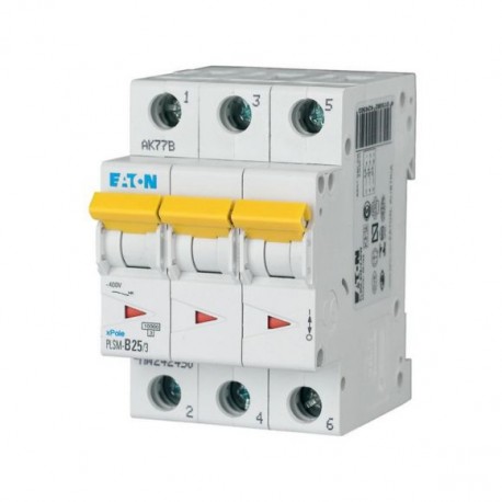 PLSM-C25/3-MW 242476 Y7-242476 EATON ELECTRIC Interruttore protettore, 25A, 3p, curva caratteristica C