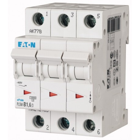 PLSM-D1,6/3-MW 242484 EATON ELECTRIC MCB, 3P, courbe D, 1.6A