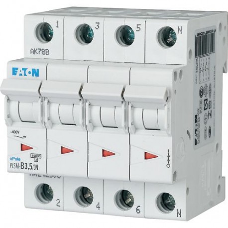 PLSM-D3,5/3N-MW 242557 EATON ELECTRIC Int. magnetotérmico, 3P+N, curva D, 3,5A