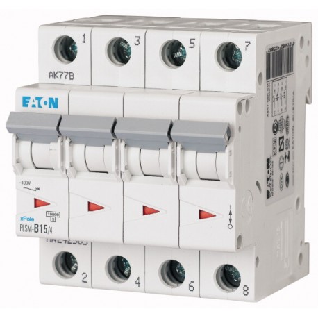 PLSM-D15/4-MW 242634 EATON ELECTRIC Over current switch, 15A, 4 p, type D characteristic