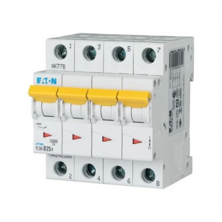 PLSM-D25/4-MW 242637 Y7-242637 EATON ELECTRIC Interruttore protettore, 25A, 4p, curva caratteristica D