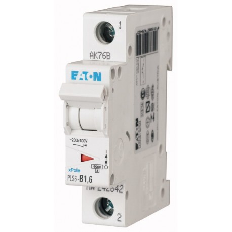 PLS6-D1,6-MW 242691 EATON ELECTRIC LS-Schalter, 1,6A, 1p, D-Char