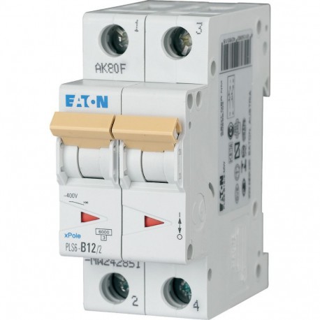 PLS6-B12/2-MW 242851 EATON ELECTRIC Disjoncteur modulaire 12A 2p courbe B