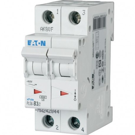 PLS6-C3/2-MW 242870 EATON ELECTRIC PLS6-C3/2 INT. MT 6KA 2P C 3A