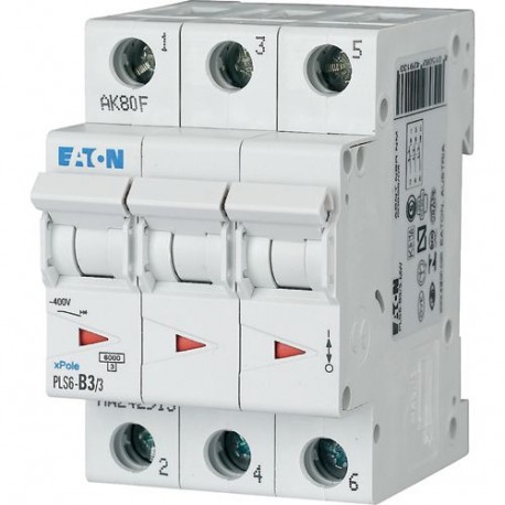 PLS6-D8/3-MW 242967 EATON ELECTRIC Int. magnetotérmico, 3P, curva D, 8A