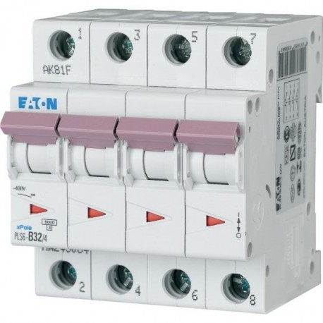 PLS6-C32/4-MW 243090 EATON ELECTRIC Over current switch, 32A, 4 p, type C characteristic
