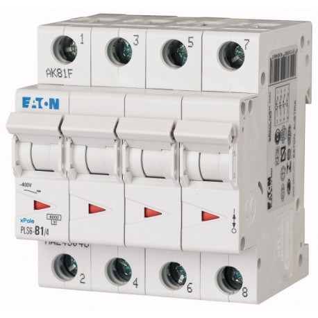 PLS6-D0,5/4-MW 243094 EATON ELECTRIC Interruttore protettore 0,5A 4p curva caratteristica D