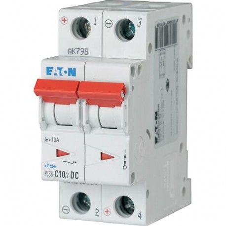 PLS6-C10/2-DC-MW 243133 0001609288 EATON ELECTRIC Over current switch, 10A, 2p, type C characteristic, DC