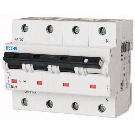 PLHT-B40/3N 248053 EATON ELECTRIC Interruttore LS, 40A, 3Np, curva caratteristica B, AC