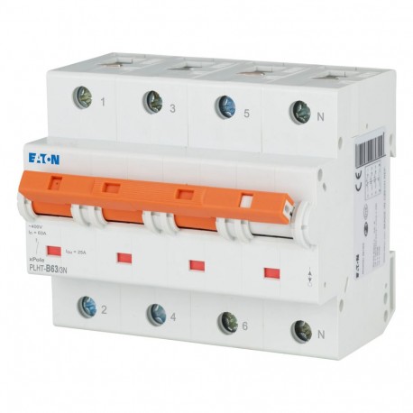 PLHT-B63/3N 248055 EATON ELECTRIC MCB, 3P + N, curva B, 63A