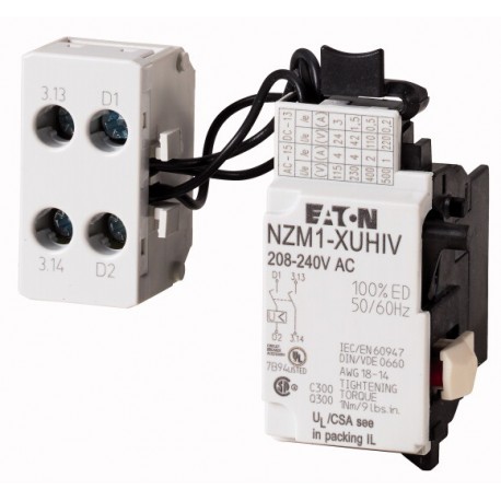 NZM1-XUHIV110-130DC 259553 EATON ELECTRIC Sganciatore di minima tensione, 110-130VDC +2NA ant.