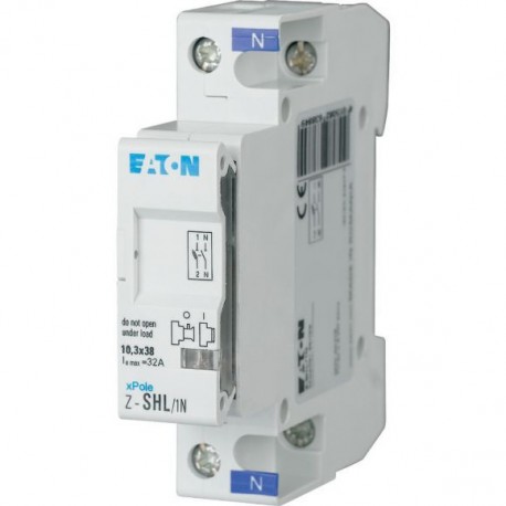 Z-SHL/1N 263884 EATON ELECTRIC Secc. Portafusibles, 1P+N, 32A (sin cartucho)