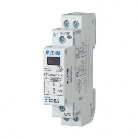 Z-SC230/S 265299 EATON ELECTRIC Impulse relay with central control, 230AC, 1 N/O, 32A, 50/60Hz, 1HP