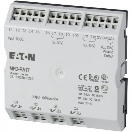 MFD-RA17 265364 0004519706 EATON ELECTRIC Module d'E/S, 24V DC, pour MFD-CP8/CP10, 12 entr. TOR (4 entr. ana..