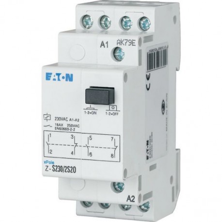 Z-S24/WW 265543 EATON ELECTRIC Télérupteur, 24AC/12DC, 2F, 16A, 50Hz, 2PE