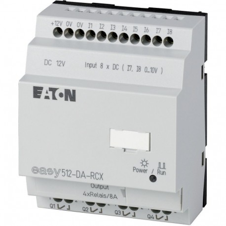 EASY512-DA-RCX 274107 0004519756 EATON ELECTRIC Relè di comando, 12VDC, 8DI(2AI), 4DO-relè, orologio