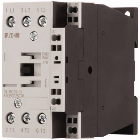 DILMC25-01(24V50HZ) 277660 XTCEC025C01U EATON ELECTRIC Contactor, 3p+1N/C, 11kW/400V/AC3