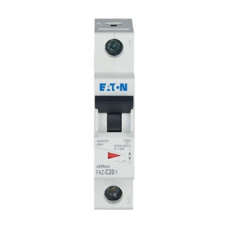 FAZ-C20/1 278562 EATON ELECTRIC Автоматический выключатель 20А, кривая отключения C, 1 полюс, откл. способно..