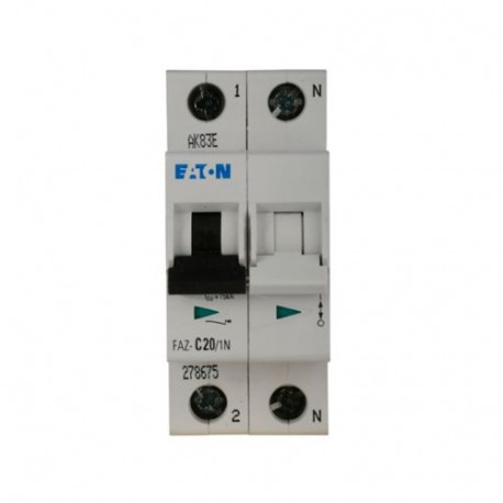 FAZ-C15/1N 278673 EATON ELECTRIC Miniature circuit breaker (MCB), 15A, 1pole+N, type C characteristic