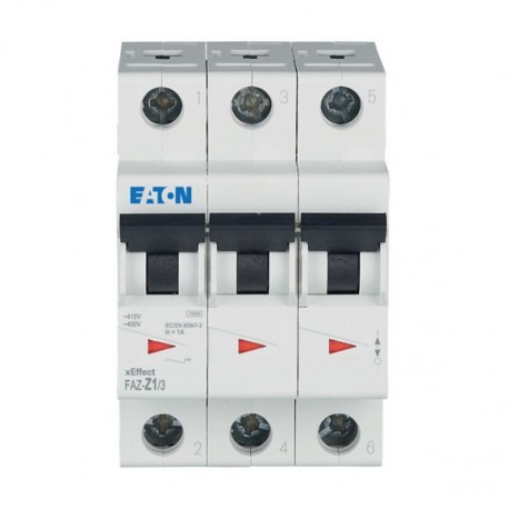 FAZ-Z1/3 278919 EATON ELECTRIC Miniature circuit breaker (MCB), 1A, 3p, Z-Char, AC