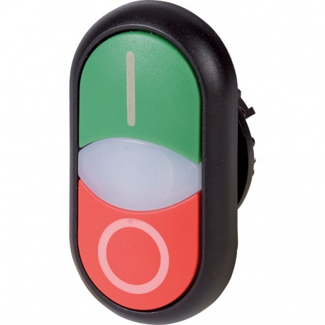 M22S-DDLM-GR-X1/X0 284831 Y7-284831 EATON ELECTRIC Pulsante doppio, +indicatore luminoso, piatto, verde I, b..