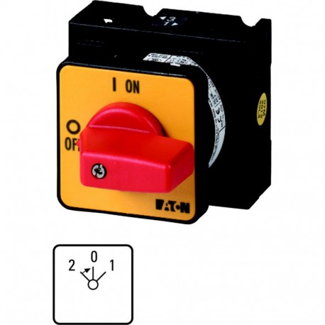 T3-3-8342/E-RT 020028 Y7-20028 EATON ELECTRIC Interruptor seccionador ON-OFF 6 polos 32 A Maneta Roja/Amaril..