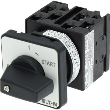 T0-3-15513/E 048351 EATON ELECTRIC Interruptor pulsador ON-OFF 6 polos 20 A Placa indicadora: 0-1 START 90 °..