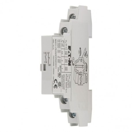 NHI11-PKZ0 072896 XTPAXSA11 EATON ELECTRIC Standard auxiliary contact, 1N/O+1N/C, screw connection