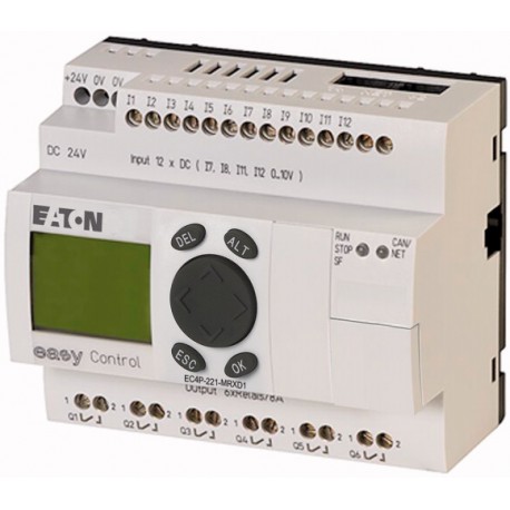 EC4P-221-MRXD1 106393 0004519730 EATON ELECTRIC Компактный контроллер , 24VDC , 12DI (из которых 4 AI ) , 6D..