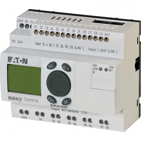 EC4P-221-MTAD1 106395 0004519736 EATON ELECTRIC Automate compact, 24V DC, 12 entr. TOR (dont 4 entr. analog...