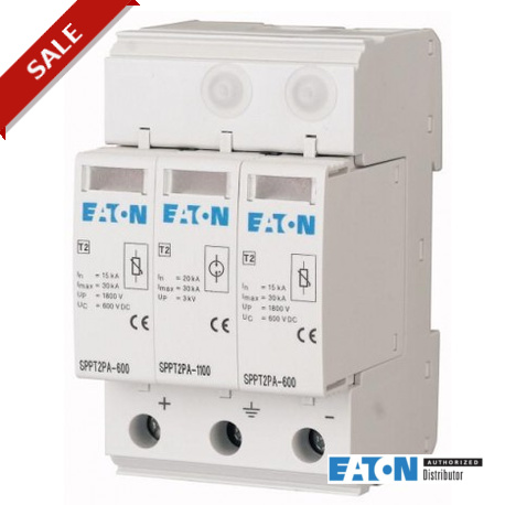 SPPT2PA-600-2+1PE 132661 Z-D80 EATON ELECTRIC Вставные разрядника, 600 В постоянного тока, 2 + Npole, Незазе..