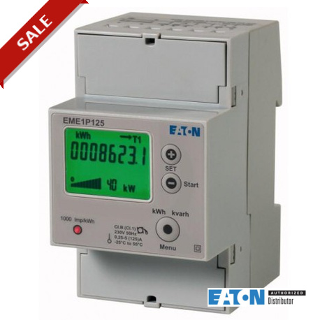 EME1P125 167403 EATON ELECTRIC Power meter, 1 N, 125 A x